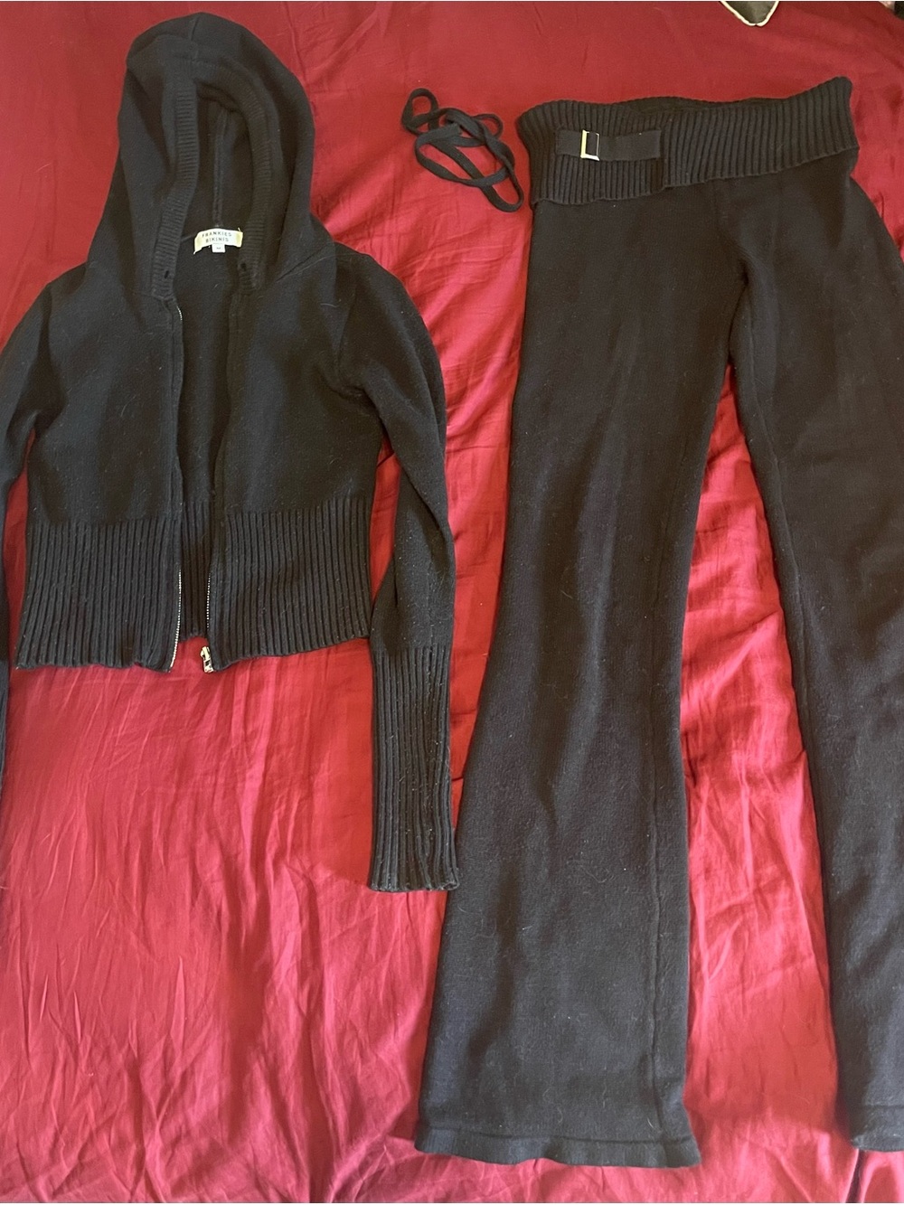 Frankies Bikinis black zip up set